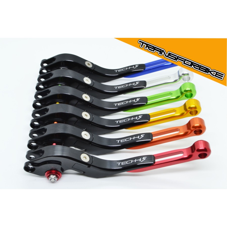 Leviers moto en alu anodisé repliables plusieurs coloris aluminium