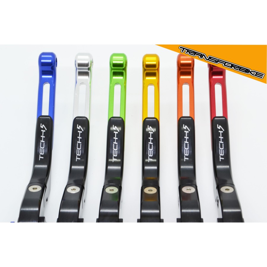 Leviers moto en alu anodisé repliables plusieurs coloris aluminium